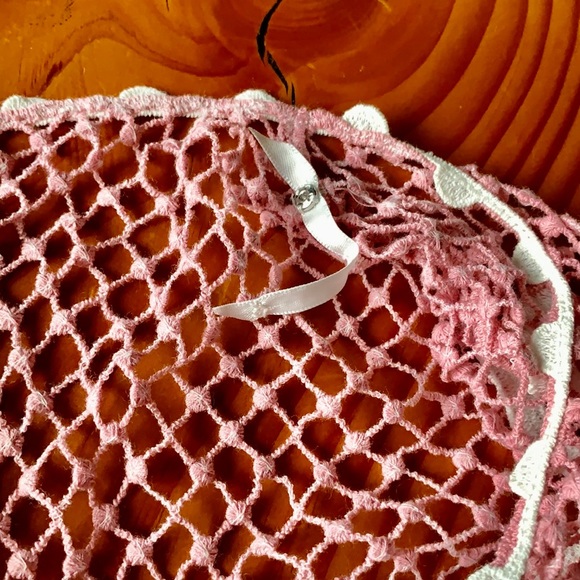 Pink and off white net maxi dress. US S. - Picture 9 of 9